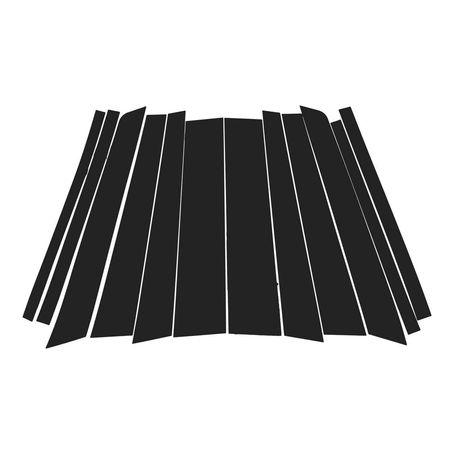 12 Pcs Door Pillar Window Trim for Land Rover Range (2003-2013) Black