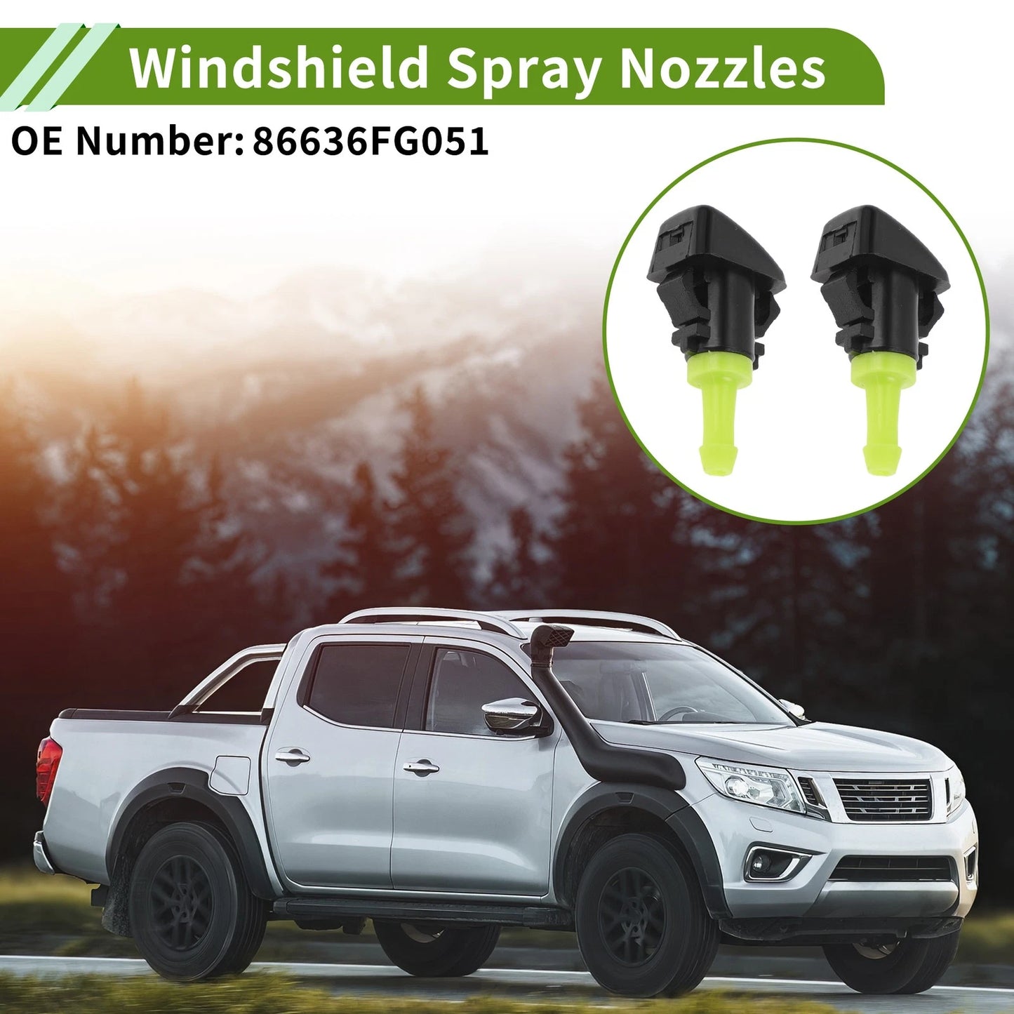 Windshield Washer Nozzle & Hose Connector for Subaru (2008-2014)