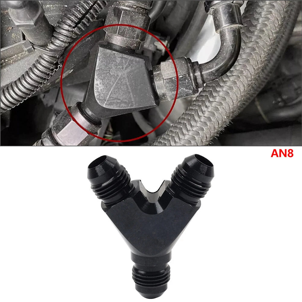 8AN Black Y Fuel Block Flare Union Fitting for Make & Model