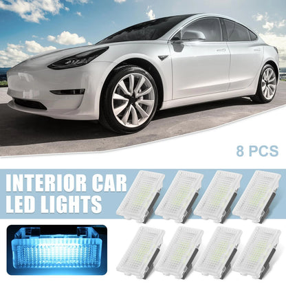 8 Pcs Blue LED Footwell Lights for Tesla Model 3/Y/S/X (2017-2023)