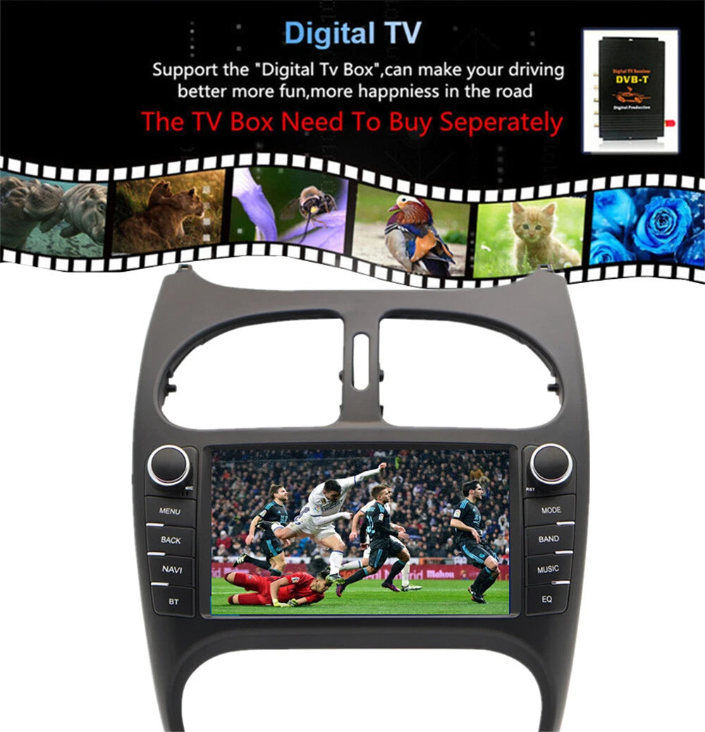 7'' Android Car Stereo GPS Navigation for Peugeot 206 (1999-2008)