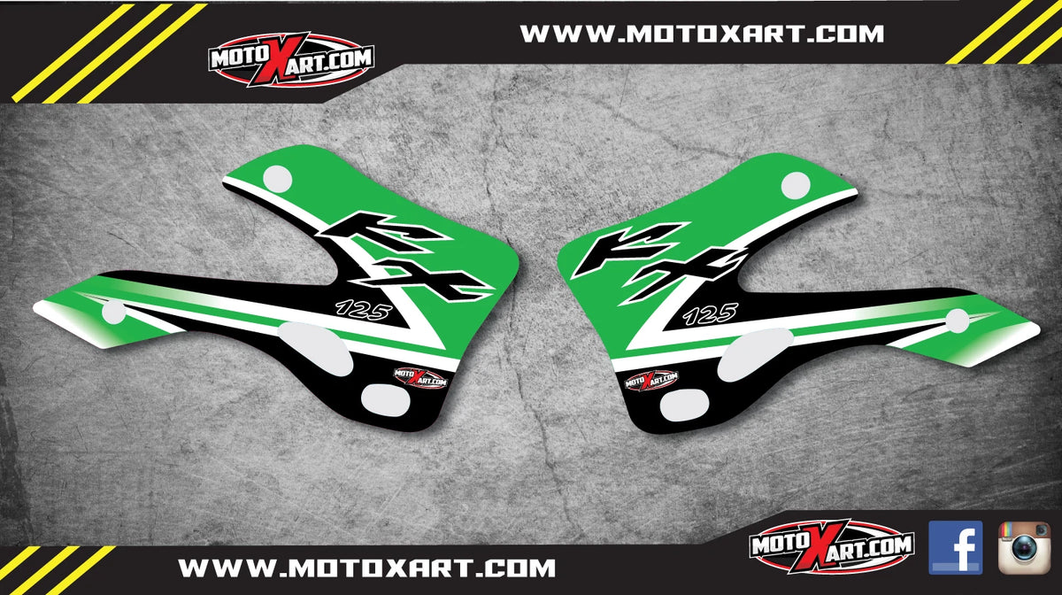 Kawasaki KX 125 Tank Shroud Stickers Decals (1999-2002)