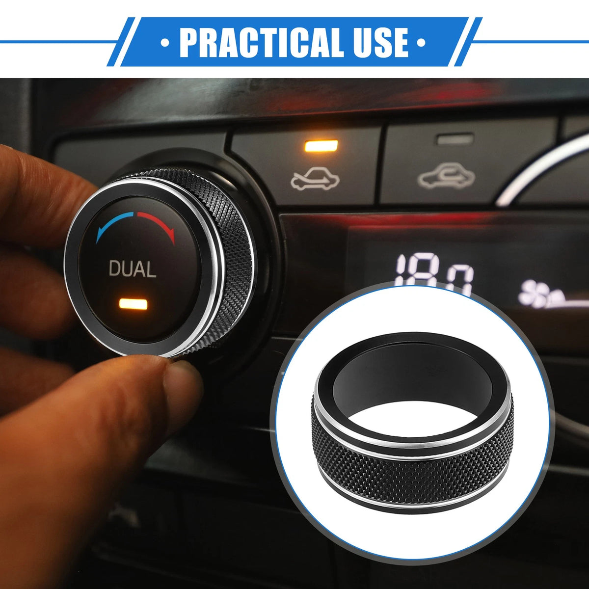 AC Climate Control Knob Rings for Toyota Camry (2021-2023) Durable Black