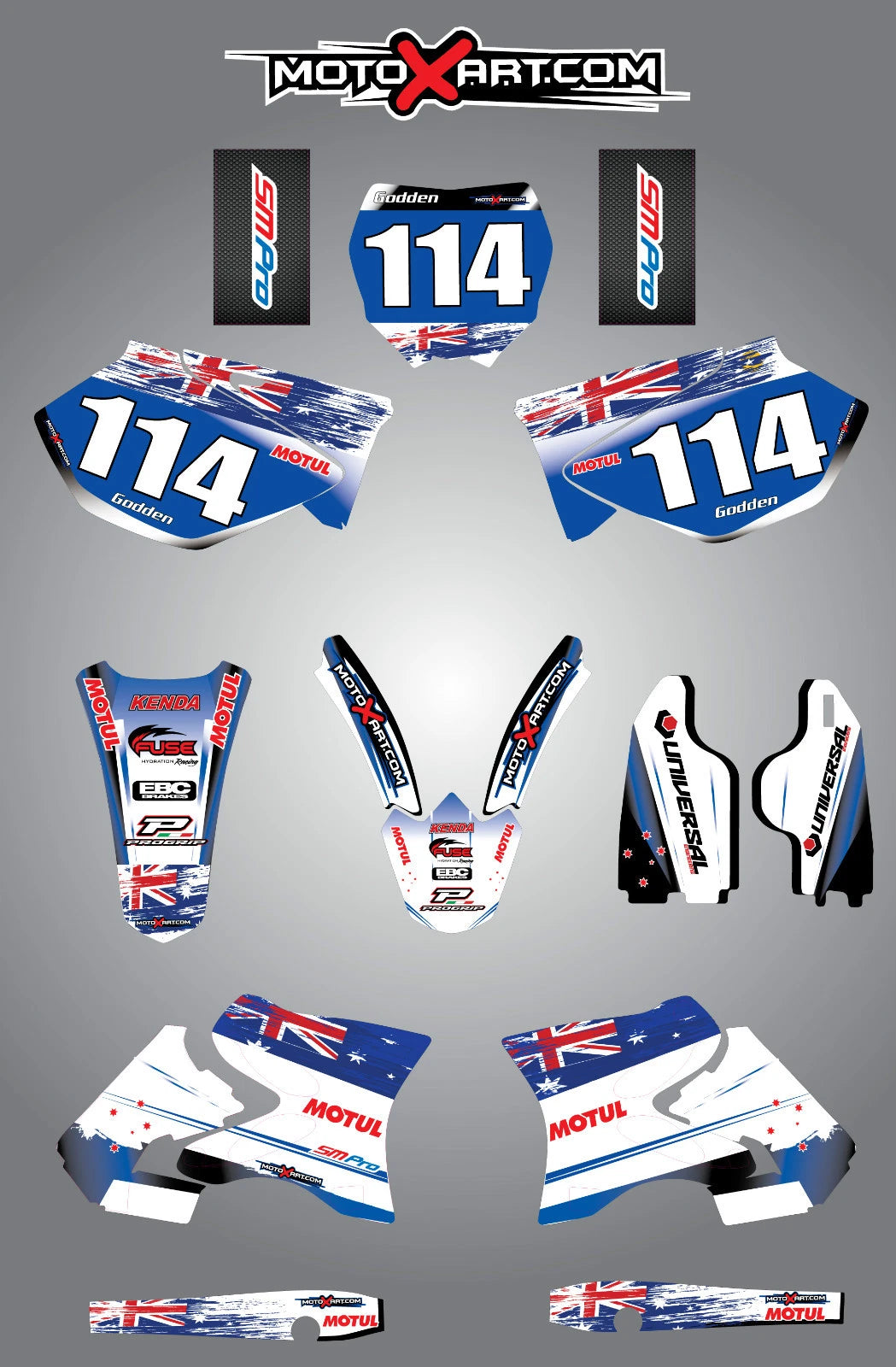 Custom Graphic Kit - AUSSIE PRIDE for Yamaha YZ 250 (2006-2007) Stickers