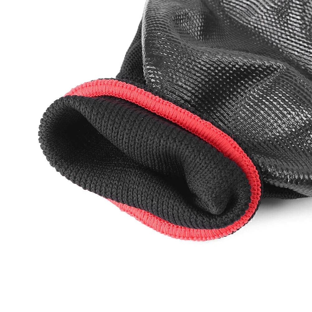 12 Pairs Nylon PU Safety Coating Working Gloves for Builders Grip Palm Protective