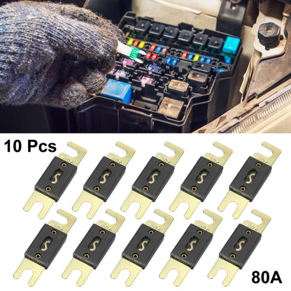 10 x 80A ANL Fuse for Car, Truck, Motorcycle, Boat, Audio