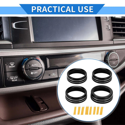 AC Heater 4WD Switch Knob Cover Ring for Toyota Tacoma (2016-2023) 4 Pcs