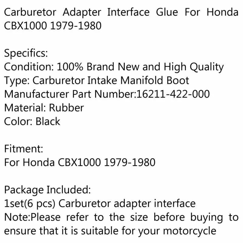 Intake Manifold Rubber Set for Honda CBX 1000 Type CB1 SC03 (1979-1980)