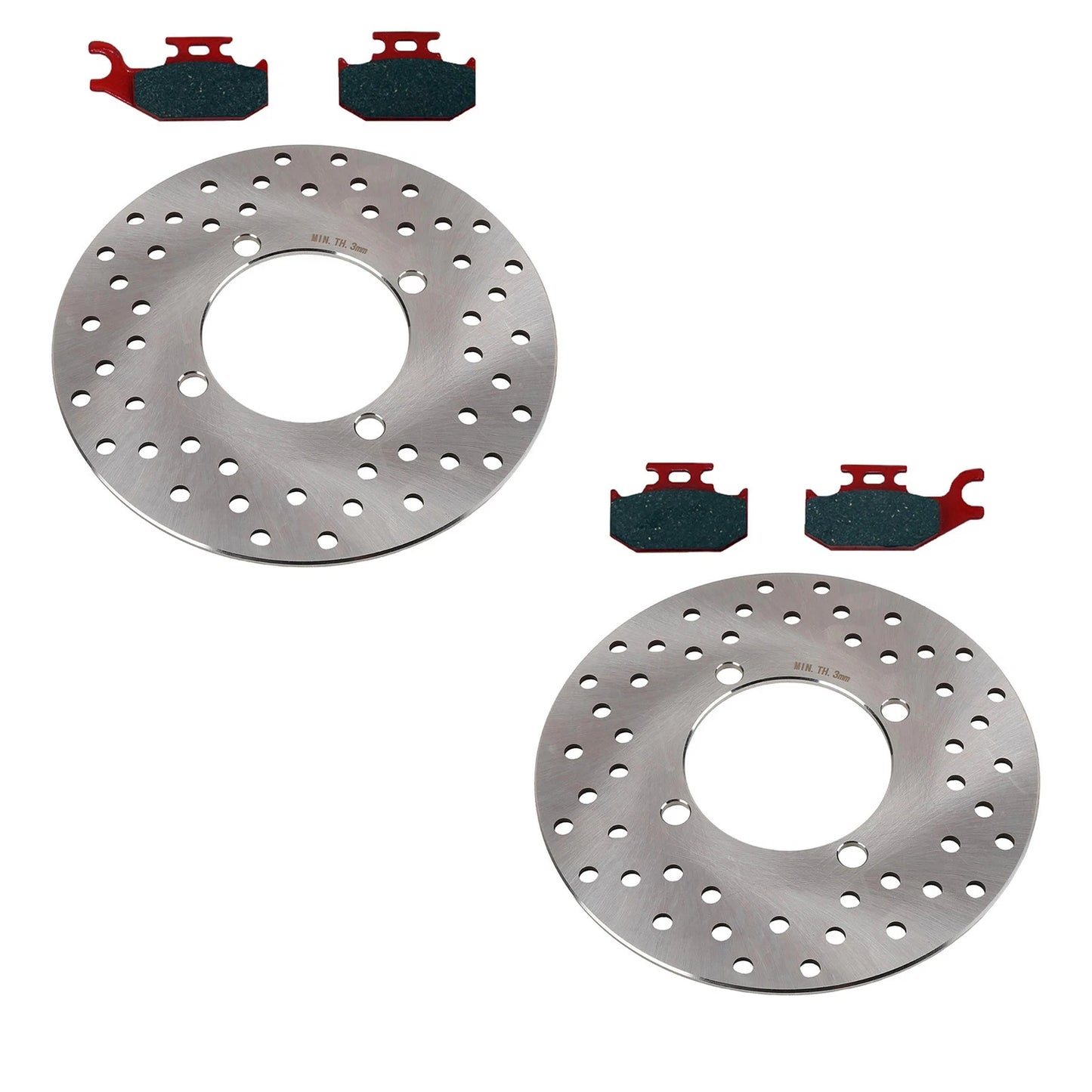 2 x Front Brake Rotors & Semi-Metallic Pads for Suzuki King Quad 400 4x4 (2008–2024)