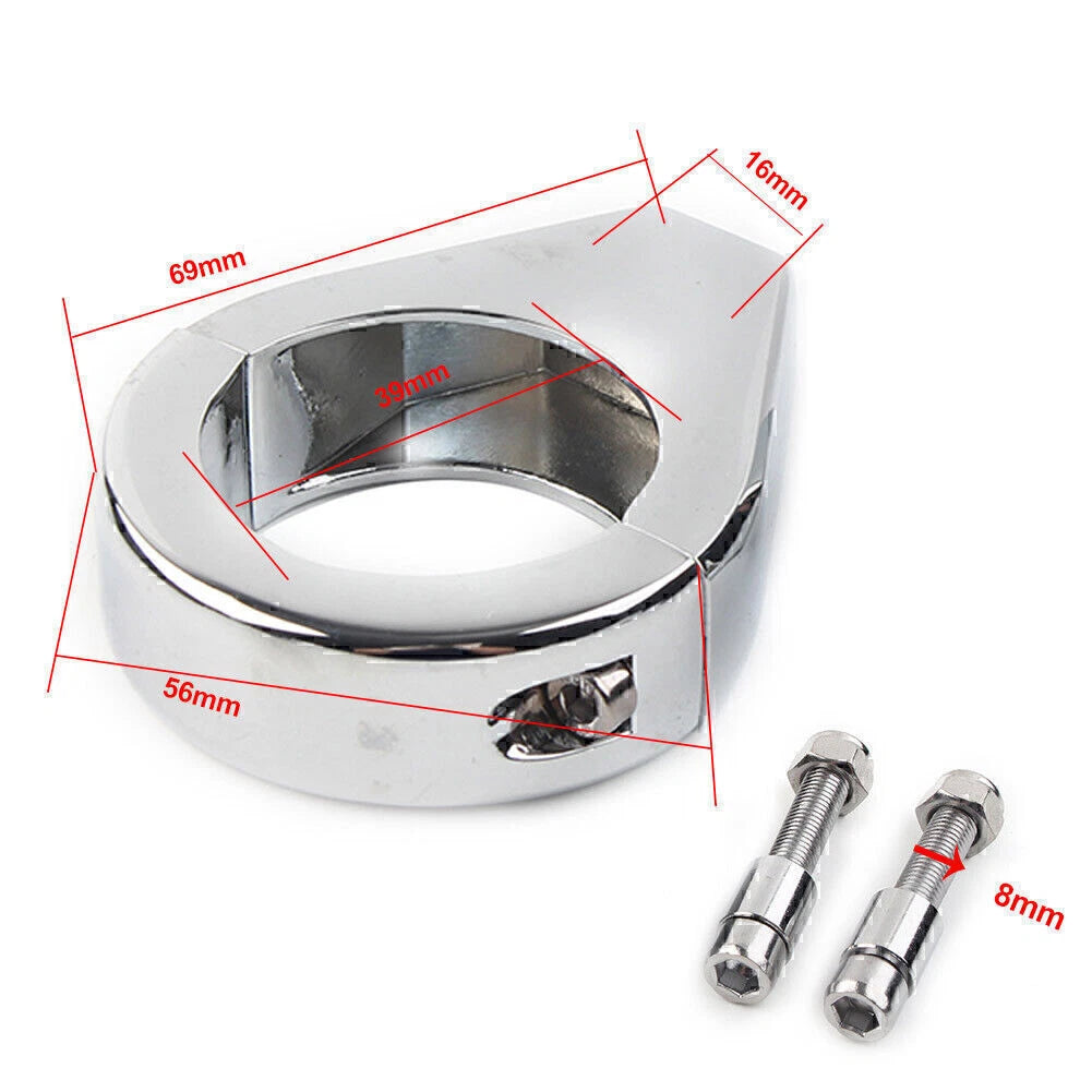 Chrome Fork Clamp Turn Signal Clamps for Harley Softail (39mm)