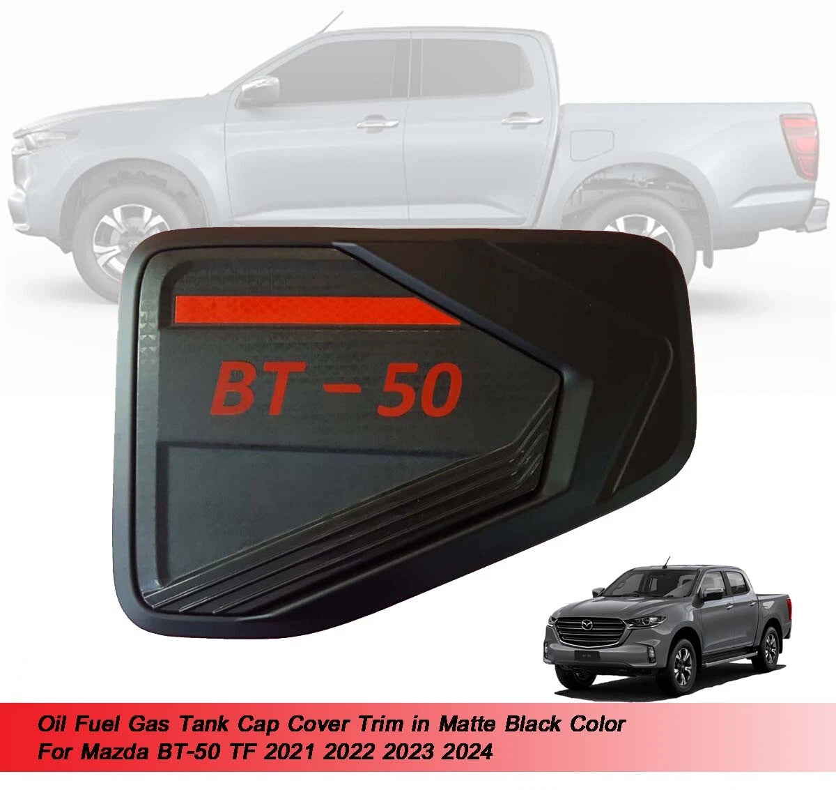 Black Oil Fuel Gas Tank Cap Cover for Mazda BT-50 (2021-2024)