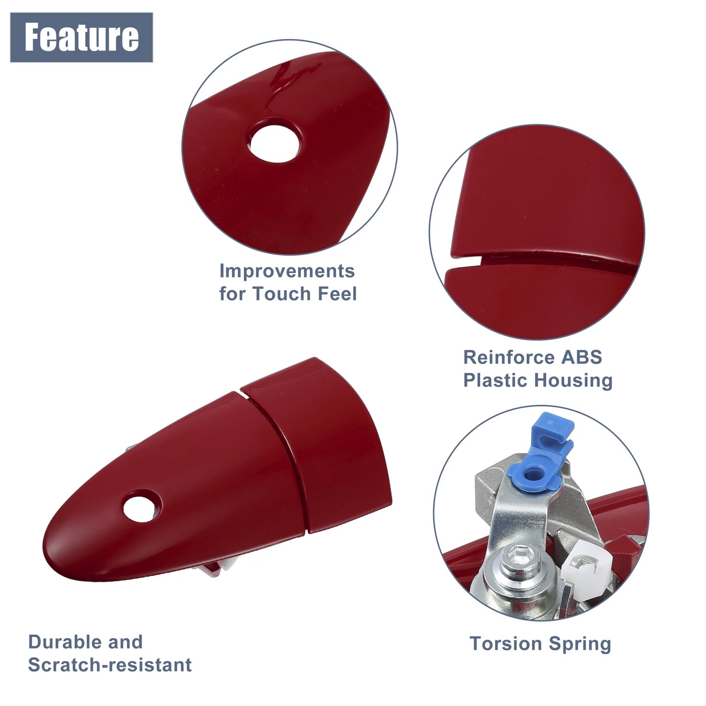 Red Front Left Exterior Door Handle for Honda CR-Z (2011-2016)