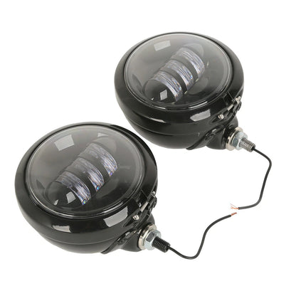 4.5" Black LED Auxiliary Spot Fog Lights for Harley