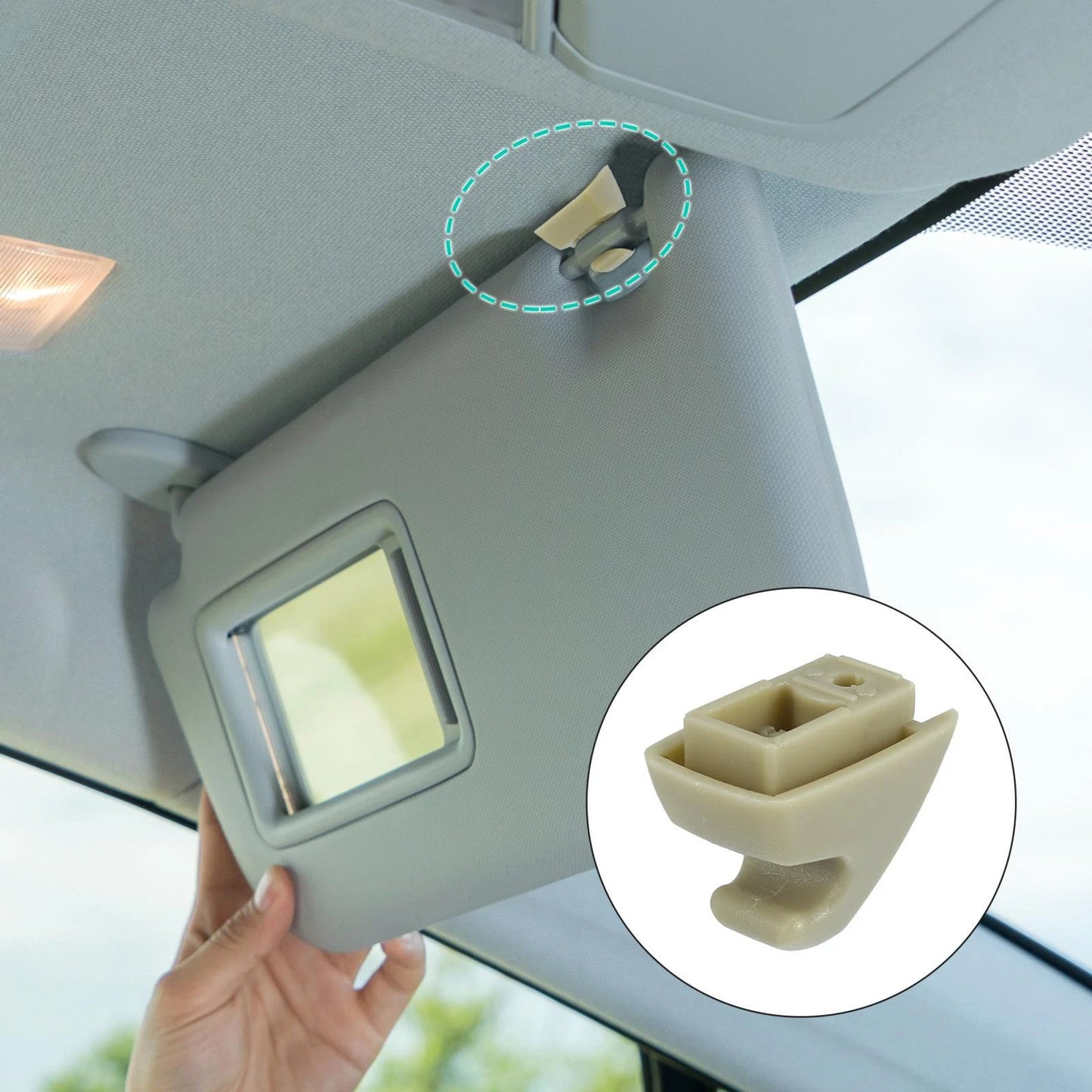 Beige Plastic Visor Hook Clip Bracket Retainer for Chevy GMC