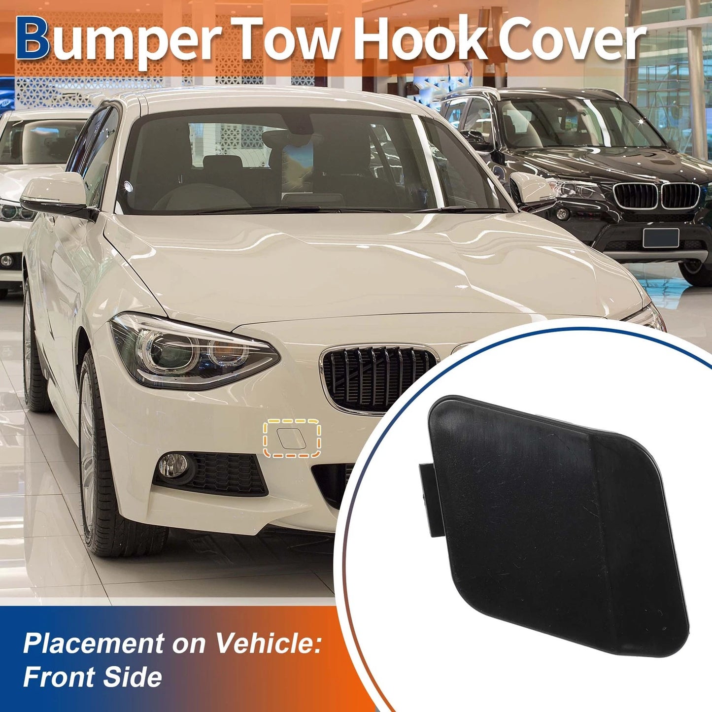 Tow Hook Cover for BMW 114i Unpainted (2012-2014)