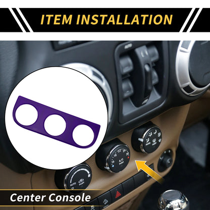 AC Switch Button Control Cover Trim for Jeep Wrangler JK (2011-2017) Purple