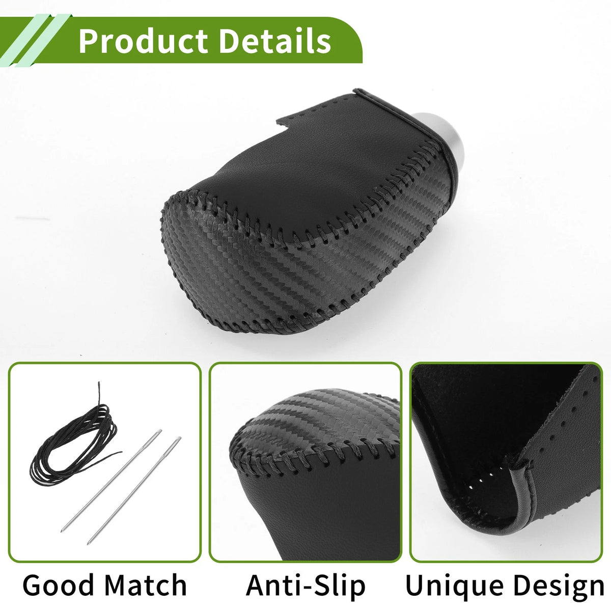 Car Gear Shift Knob Cover for Mazda 3 (2014-2018) Black Carbon Fiber