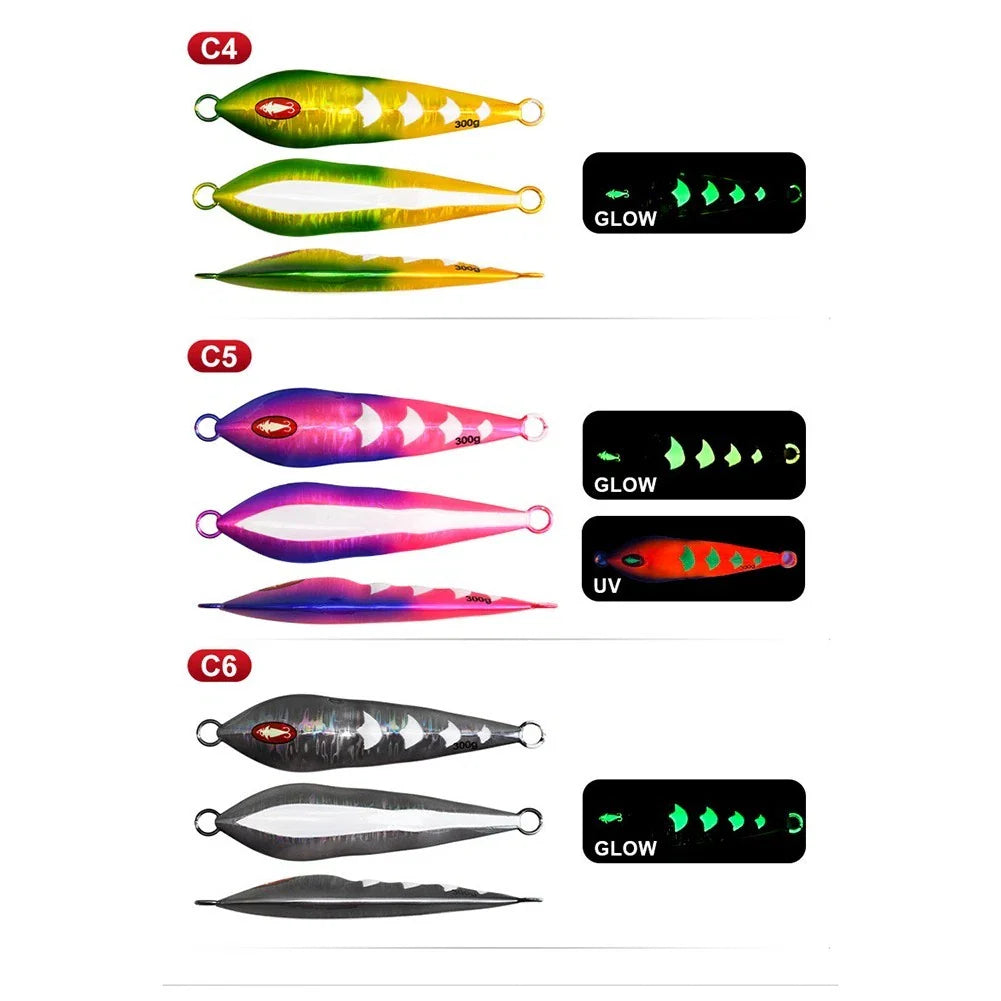 Boat Fishing Slow Pitch Jig Asymmetric Structure Reduces Water Resistance