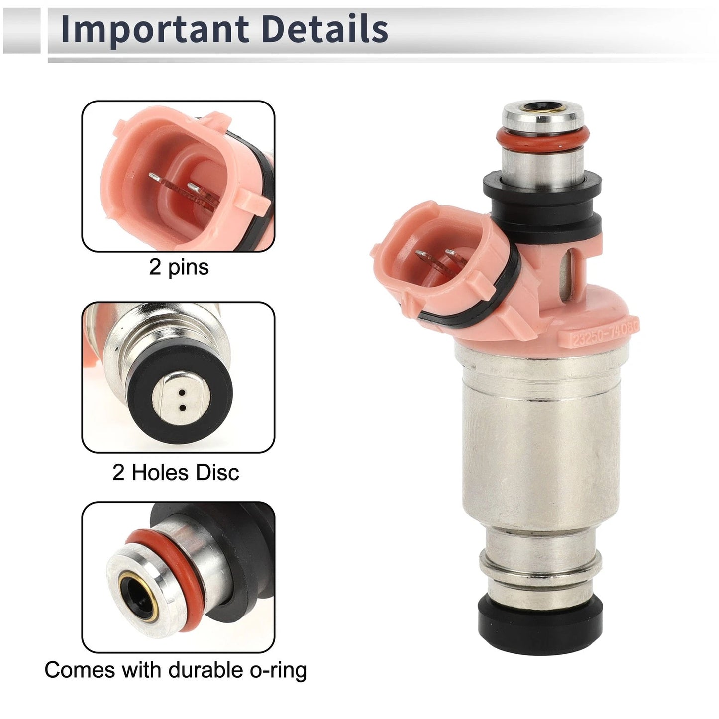 Fuel Injector for Lexus LX450 4.5L (1996-1997) 1 x Pink Silver Tone