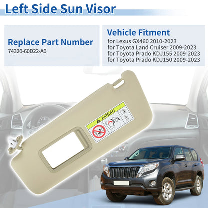 Left Side Sun Visor for Lexus GX460 2010-2023 Beige