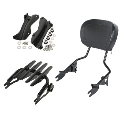 Detachable Backrest Sissy Bar Luggage Rack for Harley Touring (2014-2025)
