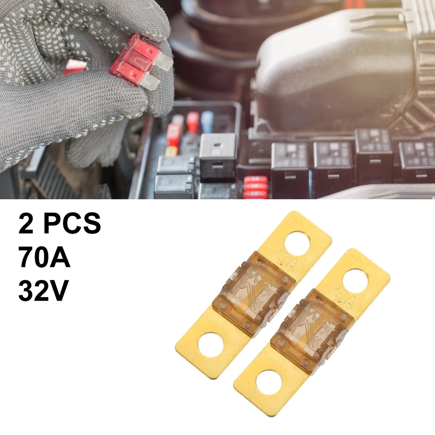 2 x AMI Fuses 70A 32V for Car Truck Motorcycle Boat Audio