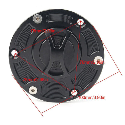 Fuel Gas Tank Cap Cover for Aprilia RS125 RS250 RSV1000 Tiger 800 1050 Black