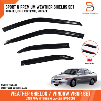 Weather Shield Window Visor Rain Guard for Mitsubishi Lancer Evo CE (96-02)