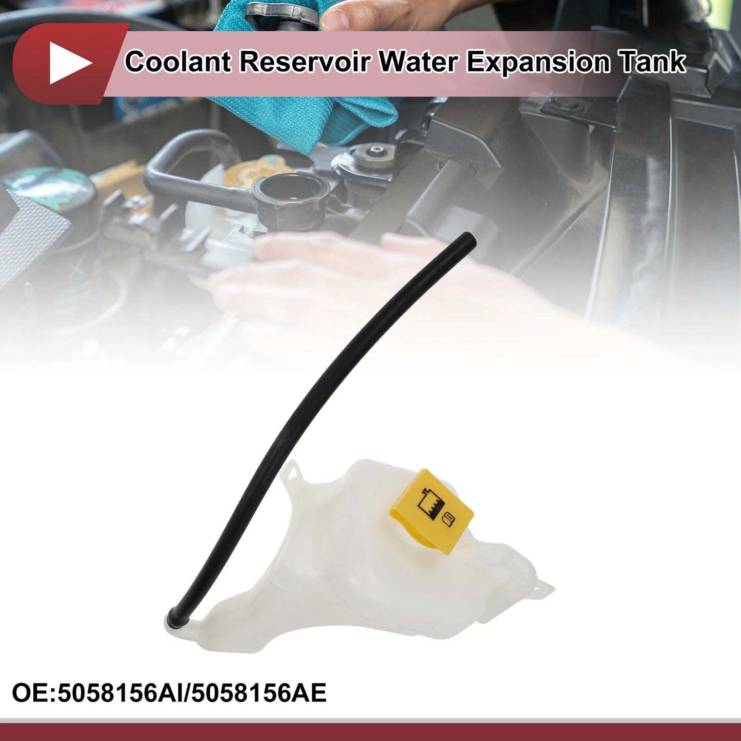 Coolant Expansion Overflow Tank with Cap for Jeep Compass Patriot (2007-2017)