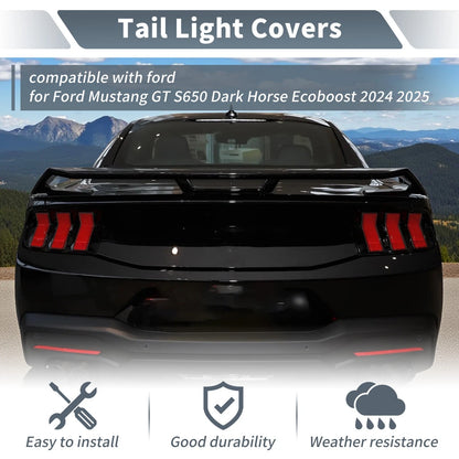 Tail Light Cover for Ford Mustang GT S650 Dark Horse Ecoboost (2024-2025)