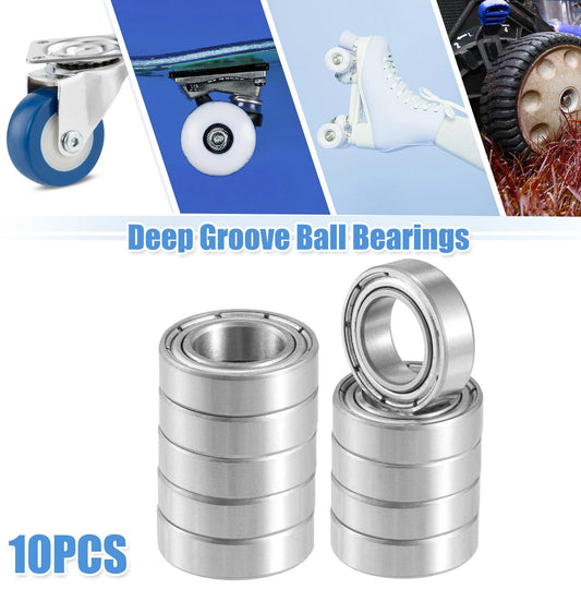 10 x 8x14x4mm Double Metal Shield Deep Groove Ball Bearings for Car