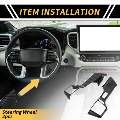 2 x Carbon Fiber Steering Wheel Cover Trims for Toyota Tacoma (2016–2023)