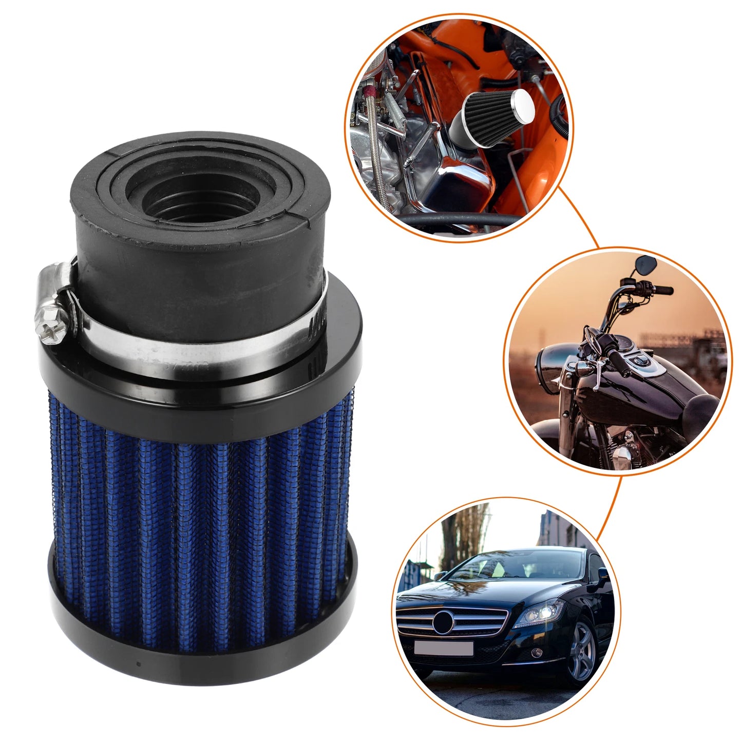 Universal Air Filter 28mm-48mm for Honda & Yamaha - Blue/Black