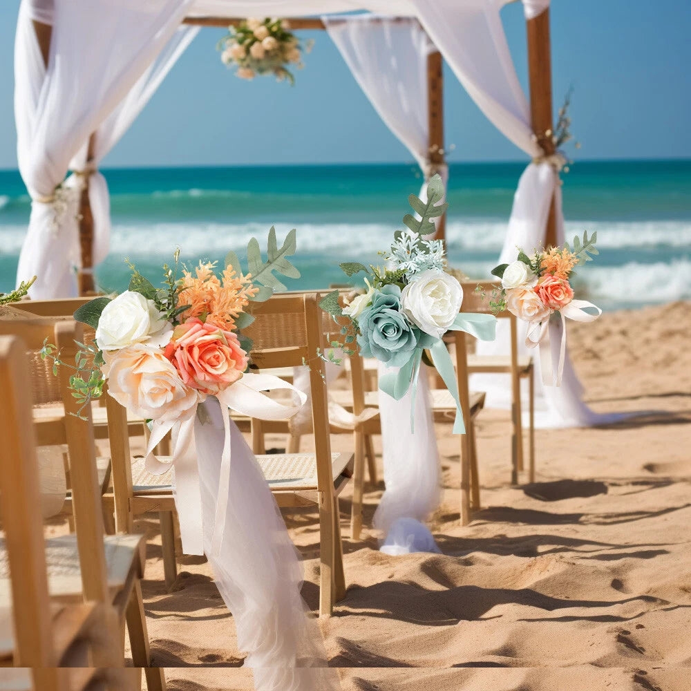 8 x Aisle Chair Decorations Flowers for Wedding