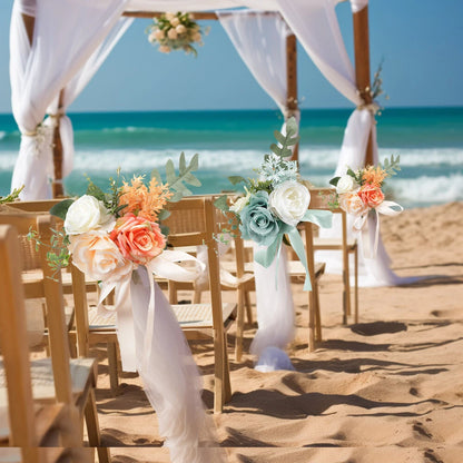8 x Aisle Chair Decorations Flowers for Wedding