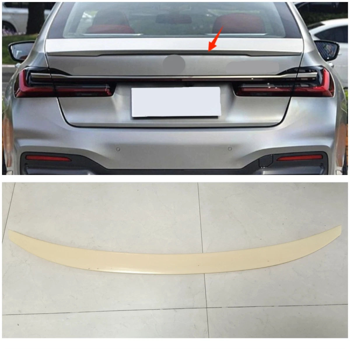 Rear Spoiler Wing Unpainted for BMW 7 Series G11 G12 740i 750i Sedan (2016-2022)