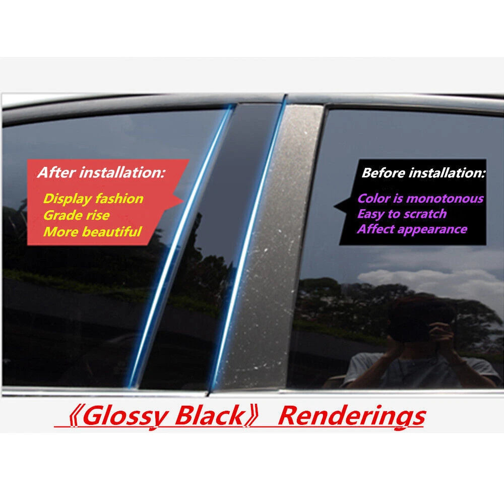 6X Glossy Black Door Trim B Pillar Posts Cover for Cadillac XTS (2013–2018)
