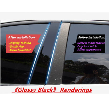 6X Glossy Black Door Trim B Pillar Posts Cover for Cadillac XTS (2013–2018)
