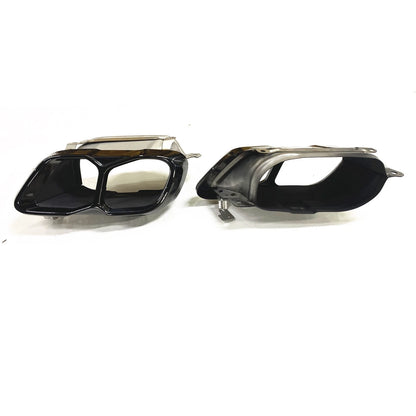 1 Pair Black Rear Bumper Exhaust Tips for BMW X5 X6 G05 G06 (2010-2024)