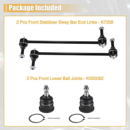 4 x Front Sway Bar Links & Lower Ball Joints for Dodge Grand Caravan