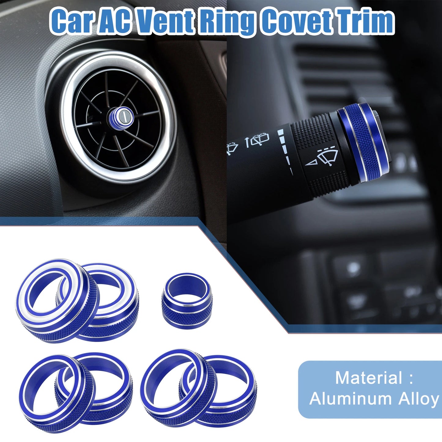 AC Vent Ring Covet Trim for Chevy Camaro Blue (2017-2021)