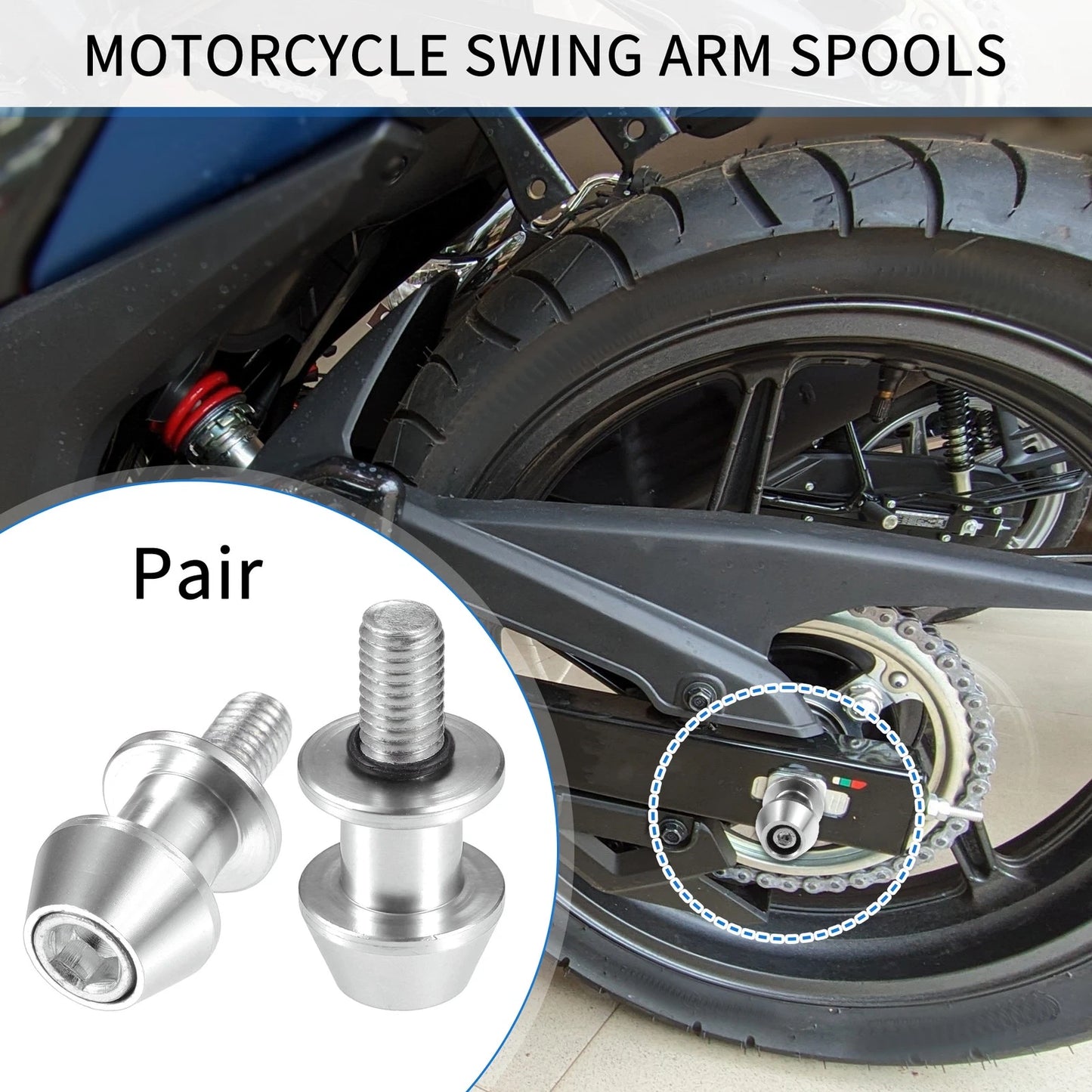 Pair Swingarm Spools 10mm for Motorbike