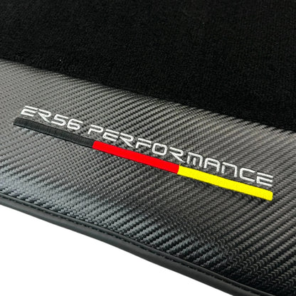 Black Floor Mats for Audi A6 C6 Sedan Facelift 2008-2011 with Carbon (2 pcs)