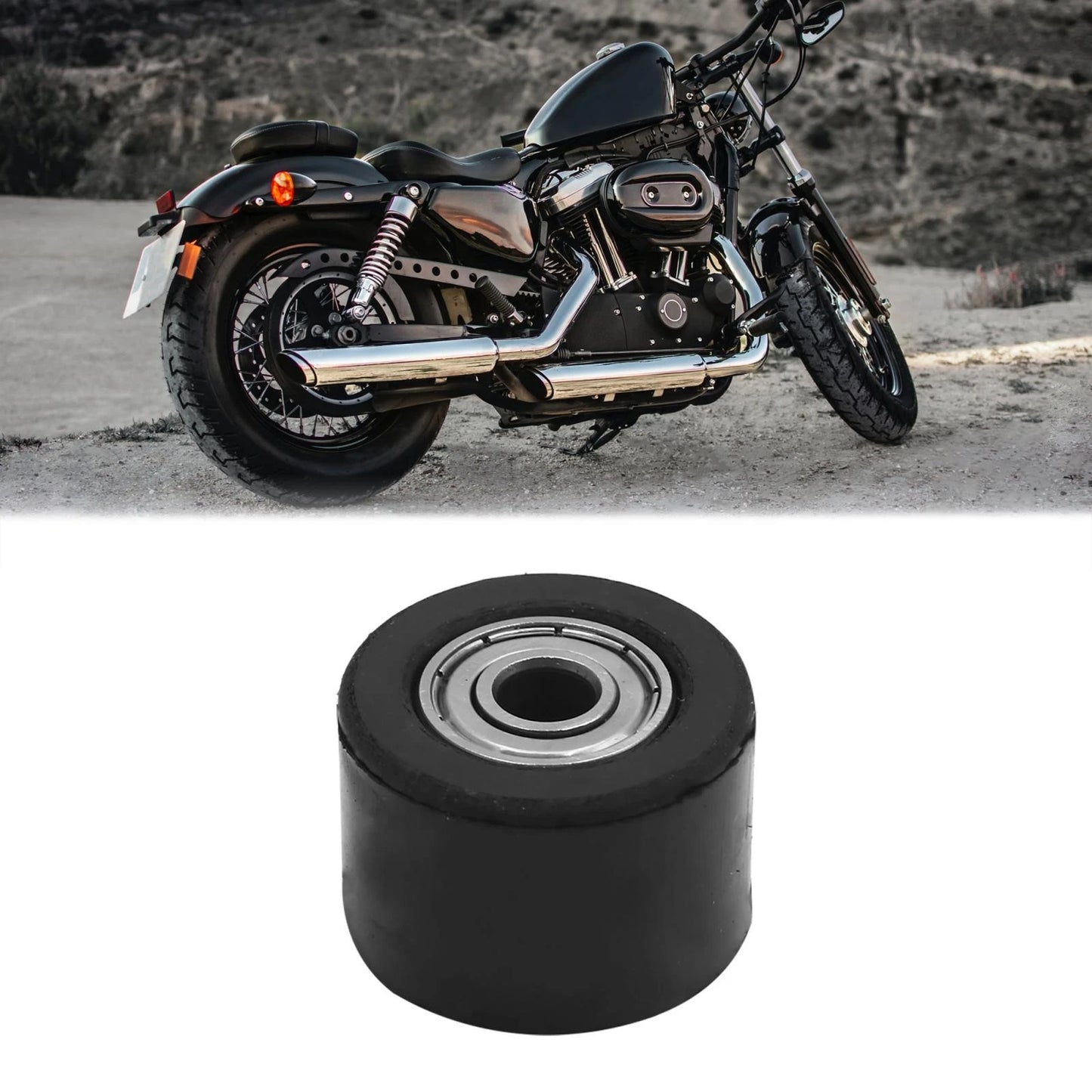 8mm / Rubber Chain Roller Pulley Tensioner Wheel Guide for Motorcycle Motorbike
