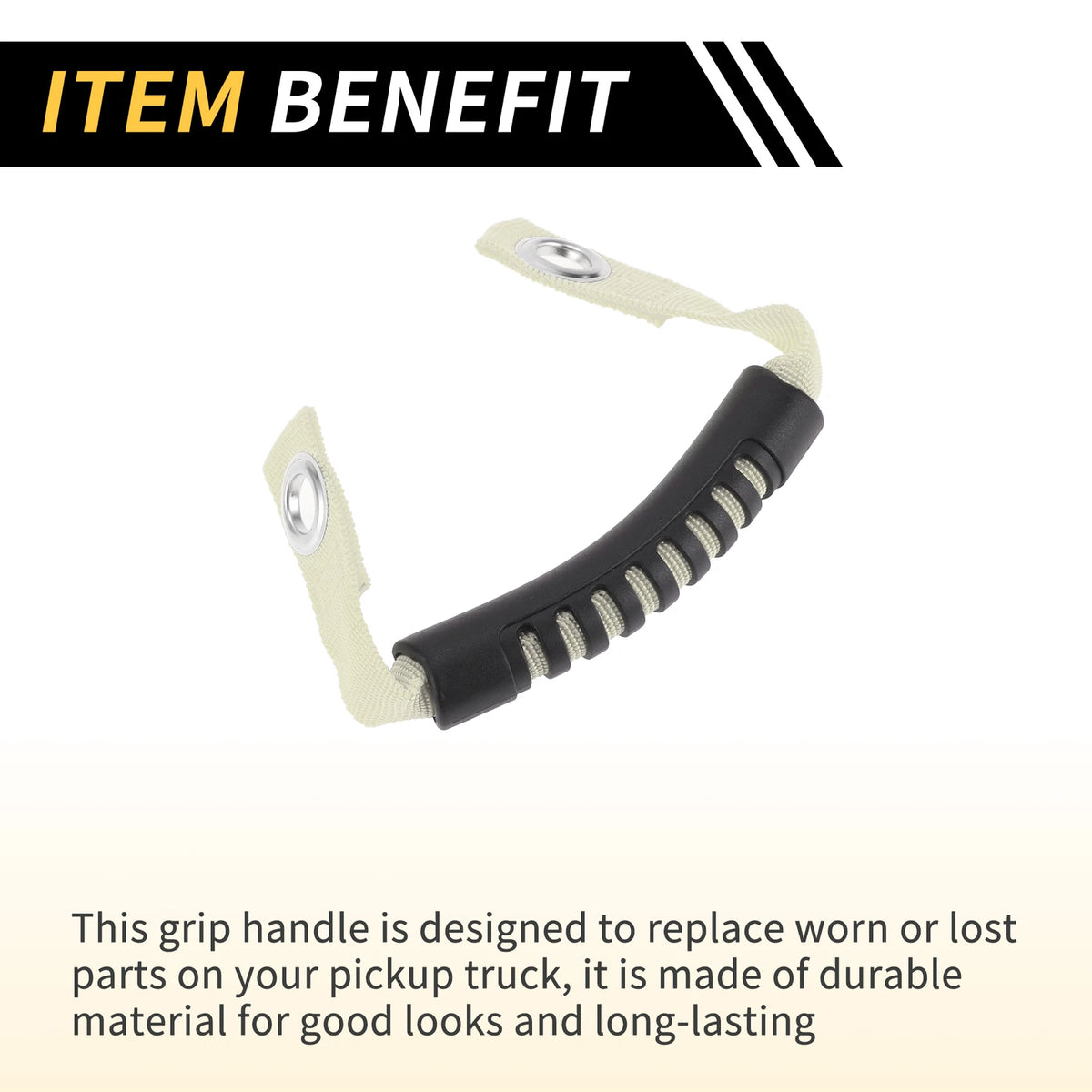 2 x Roll Bar Grab Handles for Jeep Wrangler Roof Rope Handle with Hole White