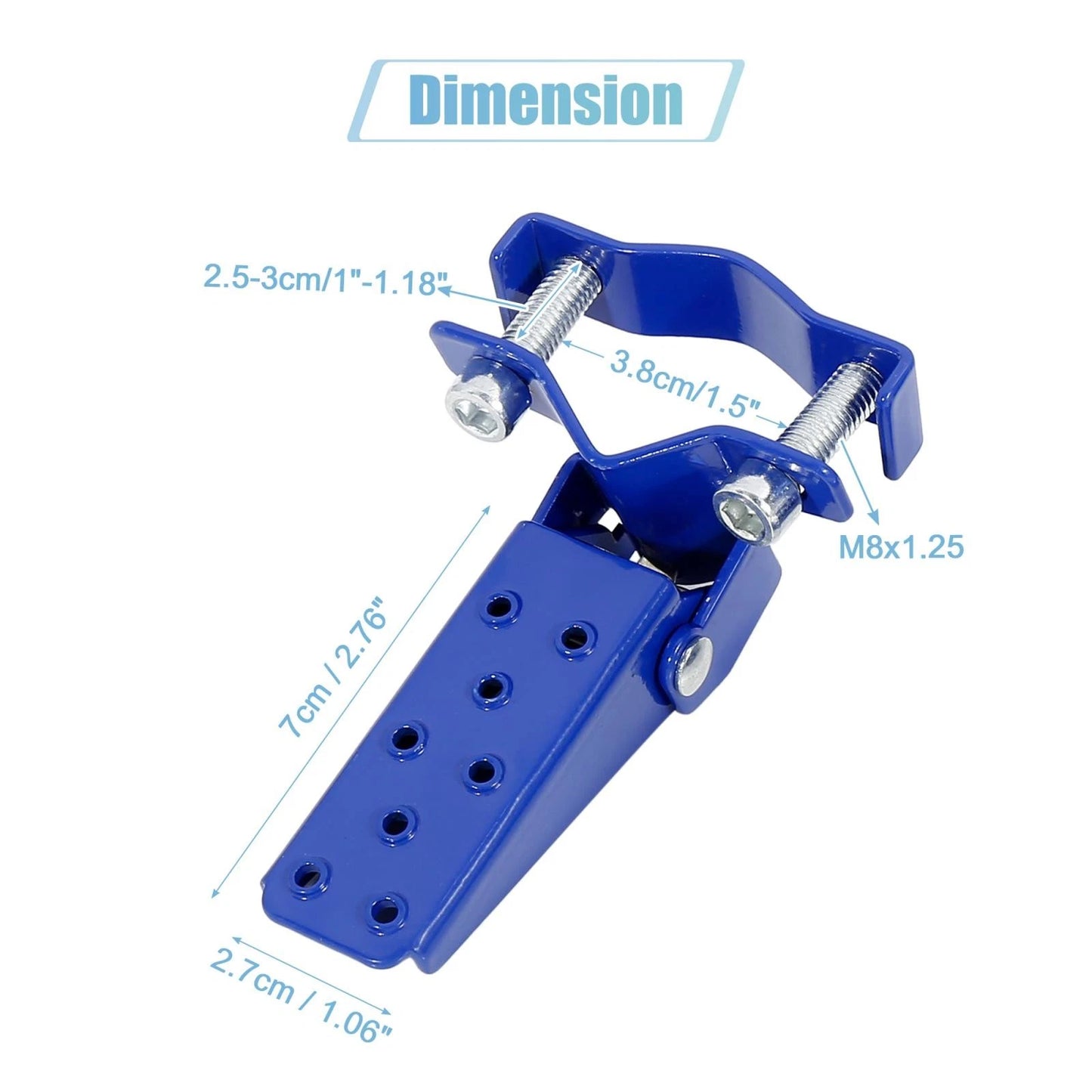 1 Pair 8mm Stainless Steel Motorcycle Rearset Fold Footrest Blue for Bike