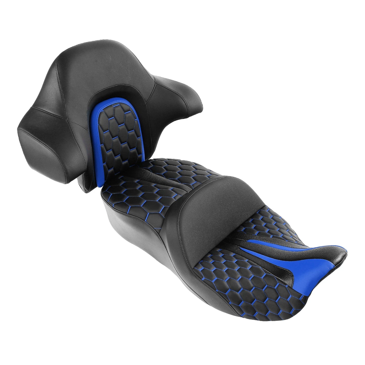 Black Blue Gel Seat Backrest for Harley Road Glide (2014-2023)