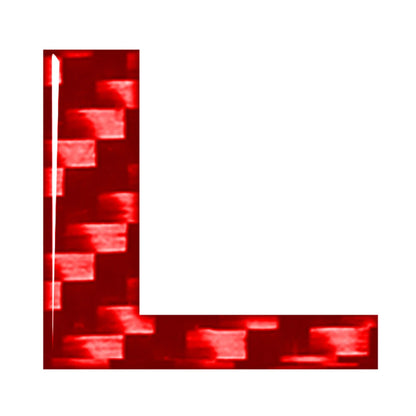 L Carbon Red Letter Decals Stickers for Car Badge Emblem