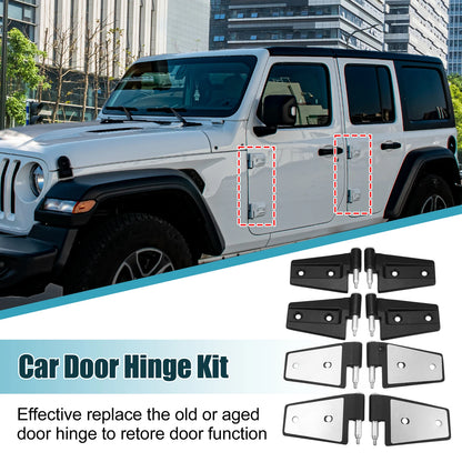 8pcs Car Door Hinge Kit w/ Bolts for Jeep Wrangler JK (2007-2018) Stainless Steel