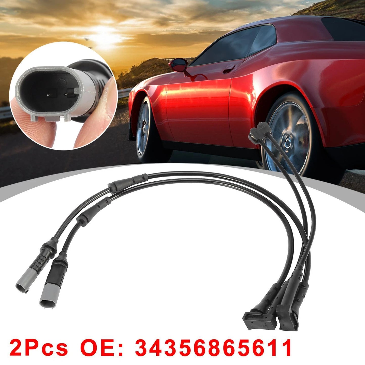 2 x Front Brake Pad Wear Sensors for BMW Mini Cooper (2002-2015)